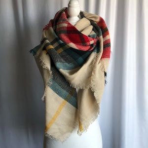 Plaid Blanket Scarf, NWOT